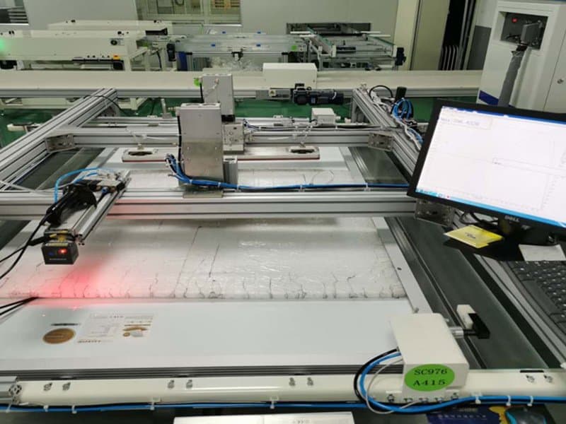 Module assembly line inside the production hall