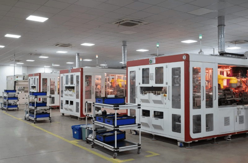 Finished modules on the production floor