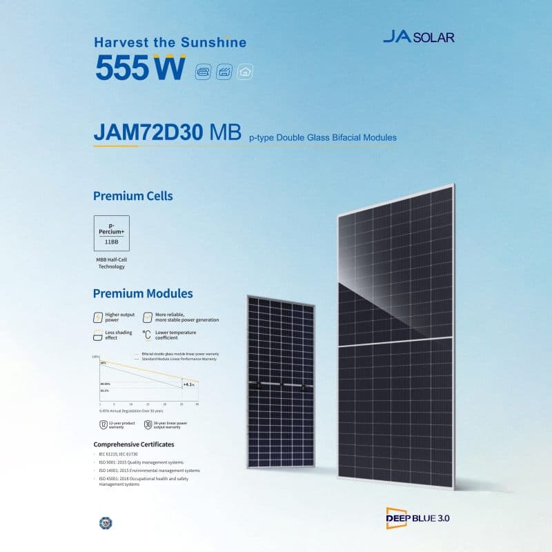 JA Solar JAM72D30-MB photovoltaic module